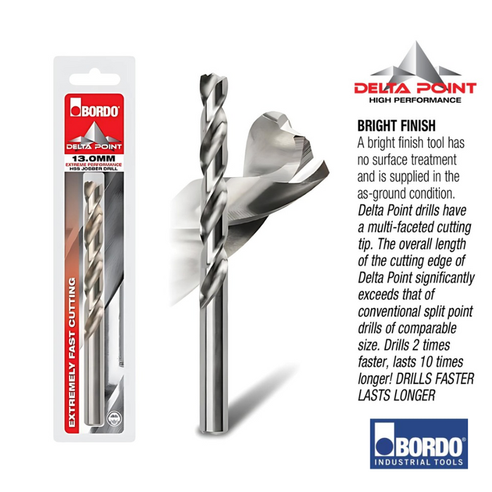 Metric Bright HSS Delta Point Jobber Drill - Carded (click for size options)