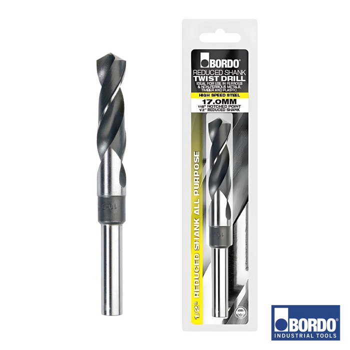 13.0mm - 30.0mm Metric High Speed Steel 1/2” Reduced Shank Twist Drills (click for size options)